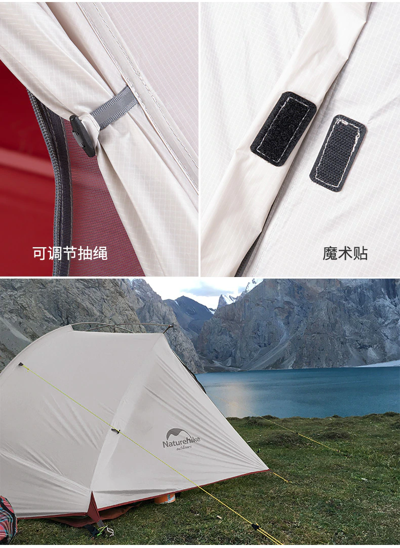 Cheap Goat Tents   Ultralight Tagar Two people Tent  20D Nylon Single Pole Outdoor Waterproof Camping Tent 1.3 KG Not Include Footprint Tents 